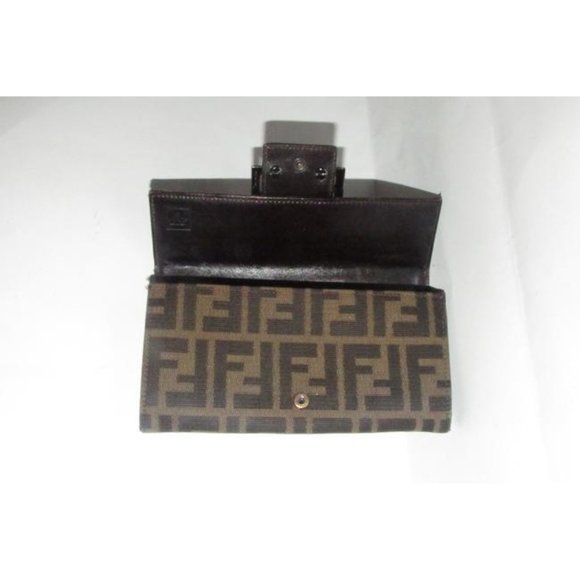 Fendi Tobacco Zucca Large 'F' Print Continental - Picture 12 of 12